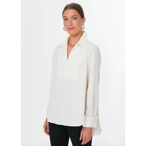 Tuckernuck Women's Cream Carrie Blouse sz XS NWT Long Sleeve Collared Career Top